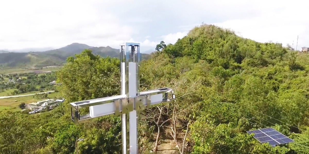 New modern cross with solar array